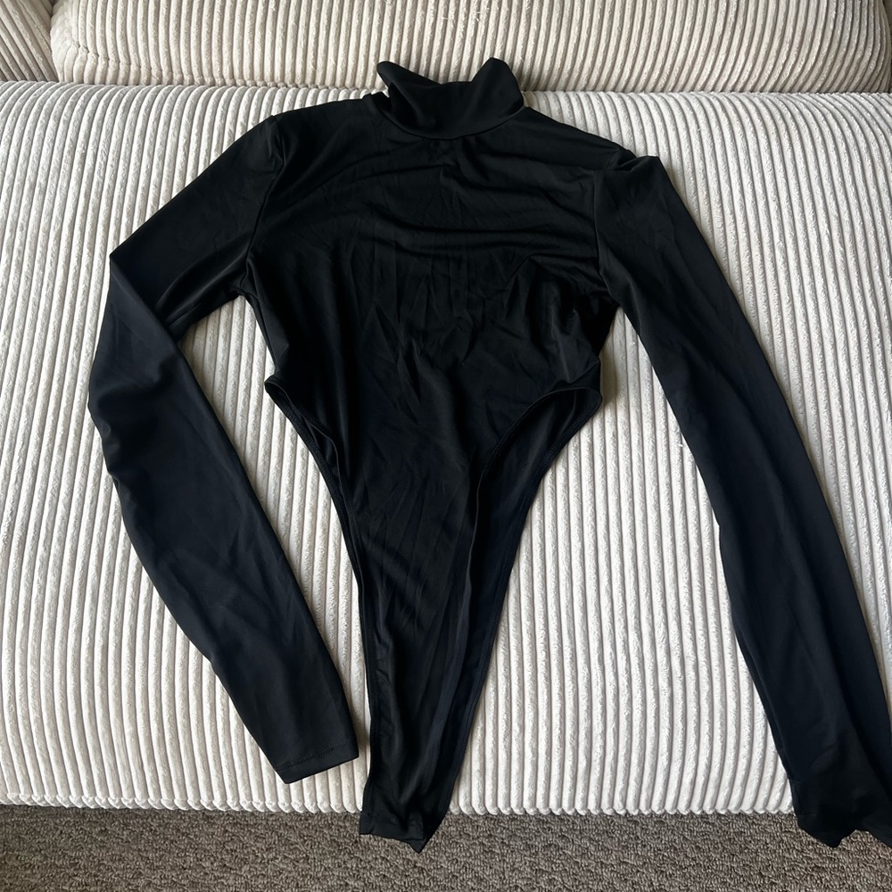 Black Long Sleeve Turtleneck Bodysuit